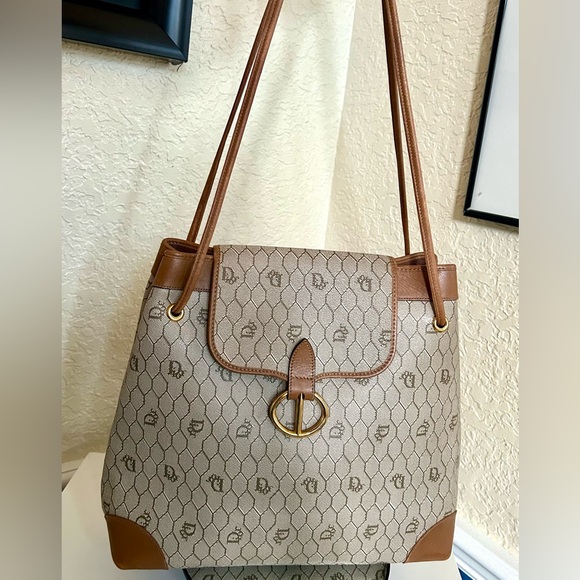 DIOR Monogram Honeycomb Large Shoulder Bag Crossbody Purse - Picture 12 of 17